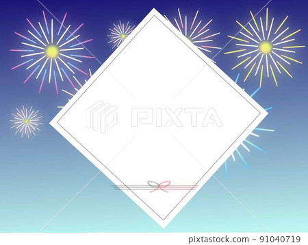 仲夏禮物煙花橫幅夏季文章複製和粘貼背景插圖 91040719