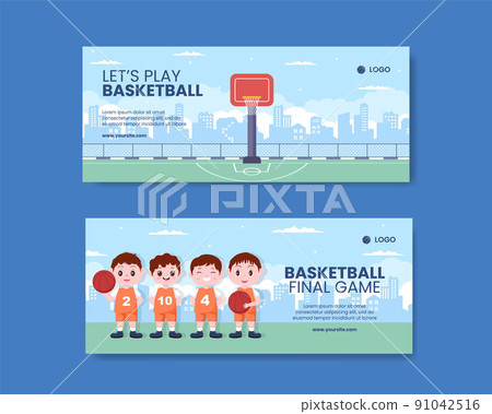 Basketball Sports Tournament Social Media Horizontal Banner Template Cartoon Background Vector Illustration Basketball Sports Tournament Social Media Horizontal Banner Template Cartoon Background Vector Illustration 91042516