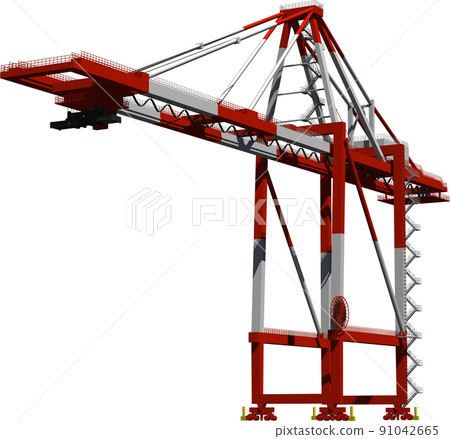 Illustration of the leading gantry crane of the... - Stock Illustration ...