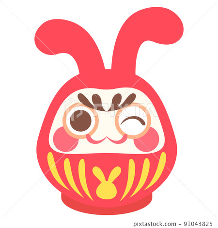 新年的主題，兔子達摩 91043825