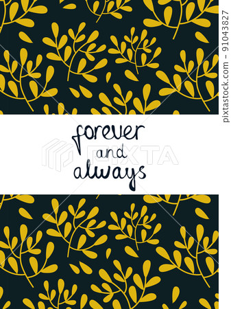 Frame template yellow leaves on dark background. 91043827