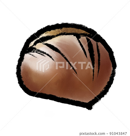 Fallen chestnuts watercolor illustration Fallen chestnuts watercolor illustration 91043847