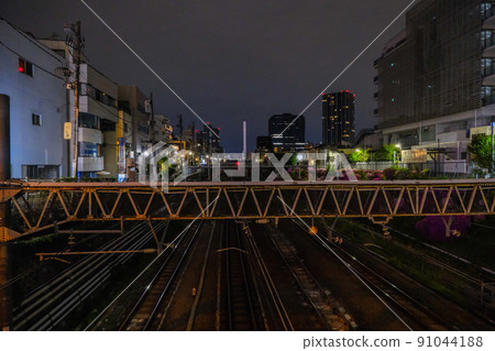 Night view in front of Mejiro station in Tokyo (May 2022) 91044188