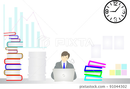 不遠程加班，上班族，上班，晚上9點後，背景框 91044302