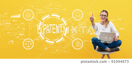 Patent concept with young woman 91044873