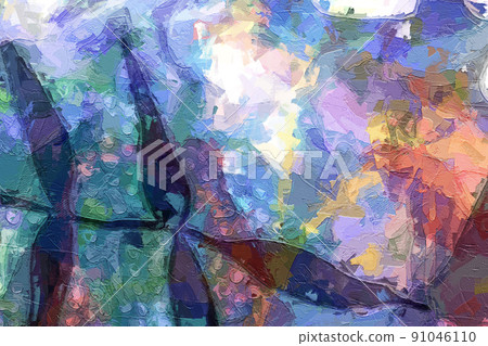 Beautiful oil painting texture illustration 91046110