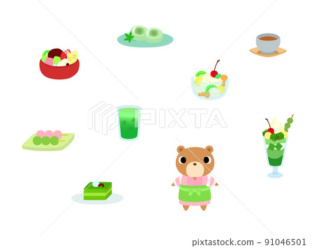 Japanese cafe menu 8 with bear clerk Japanese cafe menu 8 with bear clerk 91046501