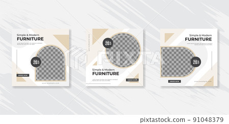 Modern Furniture social media post templates design 91048379