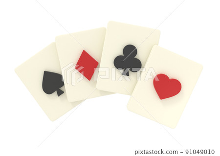 3DCG illustration of deformed playing cards 91049010