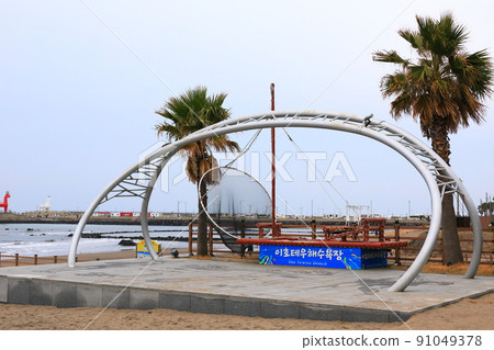 Iho Tewoo Beach, Beach, Lighthouse, Munsu Water, Yongcheon Water, White Sand Beach, Summer Resort, 91049378