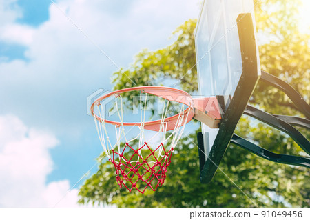 basketball shooting board goal sport field in the park garden outdoor 91049456
