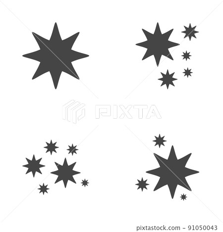 Set of stars sparkles, flat design Set of stars sparkles, flat design 91050043