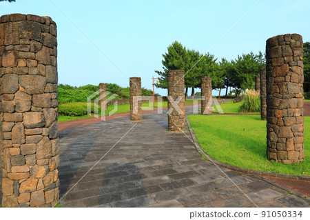 Jungmun Saekdal海灘，海岸，海灘，大海，長廊，公園， 91050334