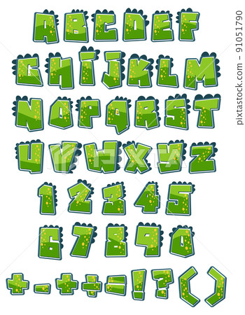 Font design for english alphabets and numbers 91051790