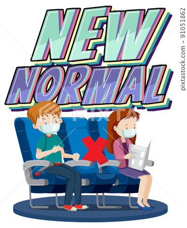 New normal hand drawn lettering logo New normal hand drawn lettering logo 91051862
