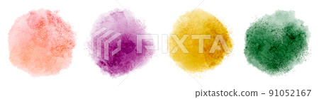 Watercolor round background material (vector) Watercolor round background material (vector) 91052167