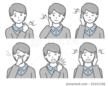 各個部位受傷的中年男子(便服) 各個部位受傷的中年男子(便服) 91052386