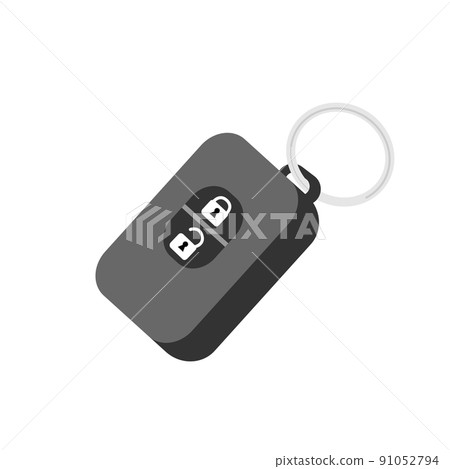 Car key on a key ring with two buttons unlock and lock Car key on a key ring with two buttons unlock and lock 91052794