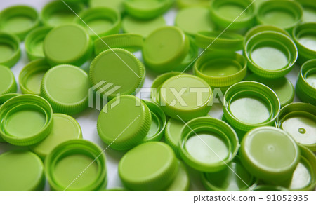 Plastic cap isolated on white background. Recycle material concept. Plastic cap isolated on white background. Recycle material concept. 91052935