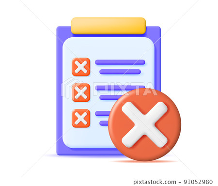 3D Paper Clipboard Holder with Wrong Checklist 91052980