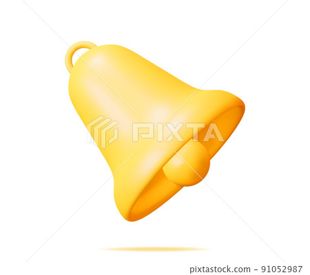 3D Notification Bell Icon Isolated. 3D Notification Bell Icon Isolated. 91052987