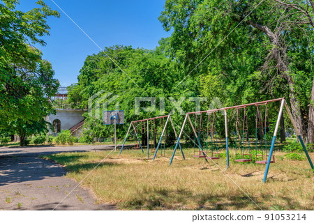 Old park in Chkalov sanatorium in Odessa, Ukraine 91053214
