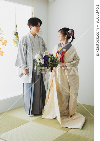 婚禮和服白色無辜花束 91053451