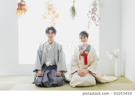 婚禮和服白色無辜花束 91053459