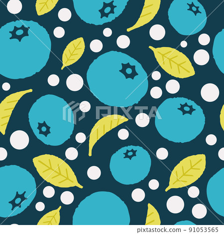 手繪藍莓無縫圖案 91053565