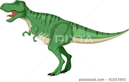 Tyrannosaurus rex dinosaur on white background 91053993