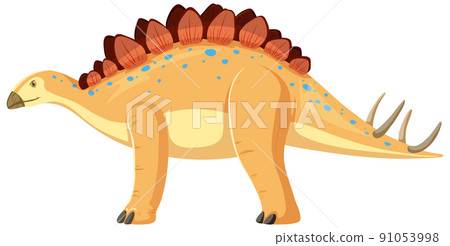 Stegosaurus dinosaur on white background 91053998