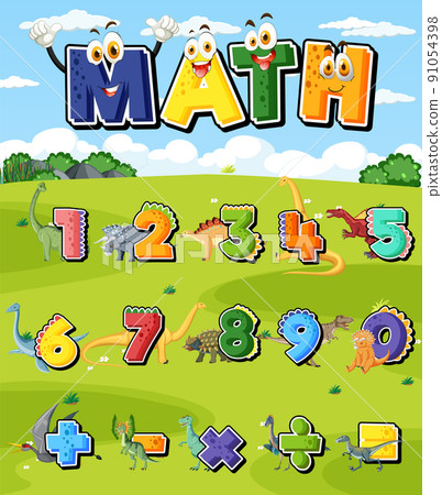 Counting number 0 to 9 and math symbols Counting number 0 to 9 and math symbols 91054398