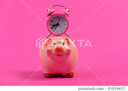 Cash box with financial income. Time is money concept 91054431