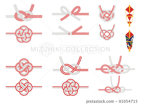 Mizubiki 和 Noshi 的矢量插圖集 91054715