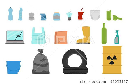 Garbage. A set of different waste. Environmental pollution. 91055167