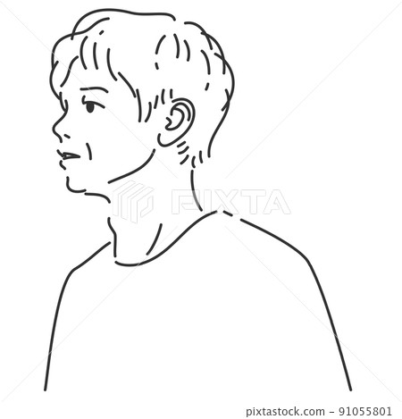 有透明線描 3 的老人 91055801