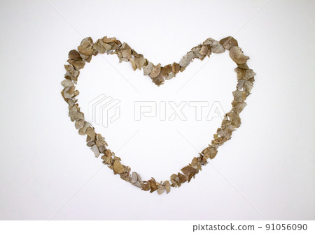 A heart drawn with eucalyptus leaves A heart drawn with eucalyptus leaves 91056090