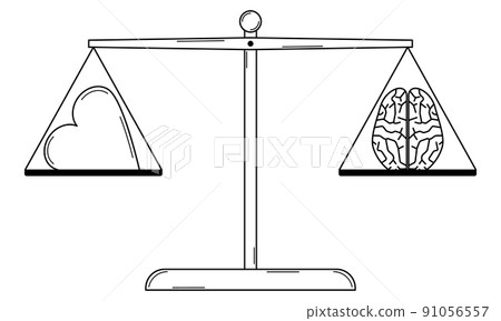Emotional balance. Abstract image of the search for balance between the heart and mind. Emotional balance. Abstract image of the search for balance between the heart and mind. 91056557