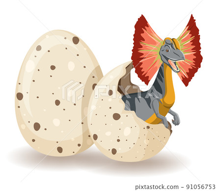 Dilophosaurus hatching from egg Dilophosaurus hatching from egg 91056753