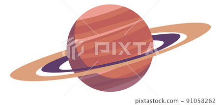 Planet with orbit ring. Saturn icon. Space symbol Planet with orbit ring. Saturn icon. Space symbol 91058262