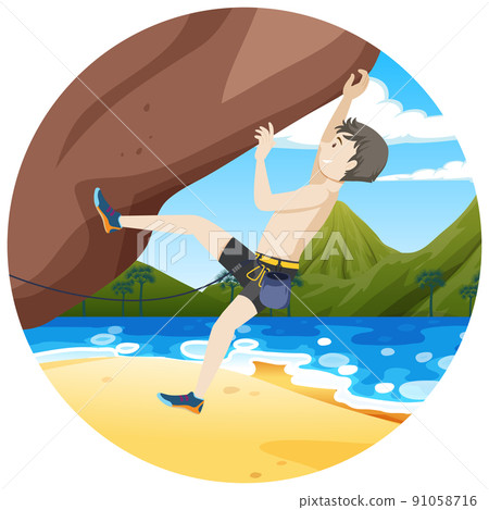 Rock climbing badge isolated 91058716