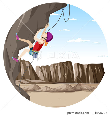 Rock climbing badge isolated 91058724