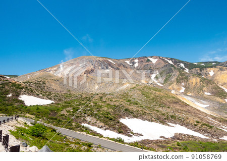 淨土平火山荒野 夢幻般的風景 人氣絕景 道路 淨土平火山荒野 夢幻般的風景 人氣絕景 道路 91058769