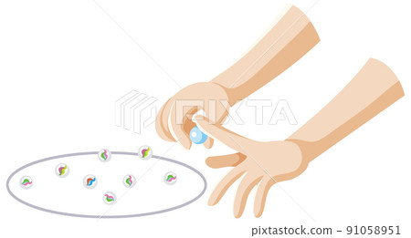 Flicking hand and marbles 91058951