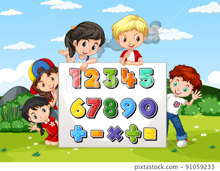 Counting number 0 to 9 and math symbols Counting number 0 to 9 and math symbols 91059233