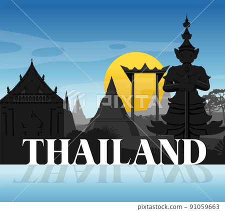 Thailand iconic tourism attraction background 91059663