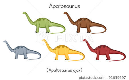 Apatosaurus in different colors 91059697