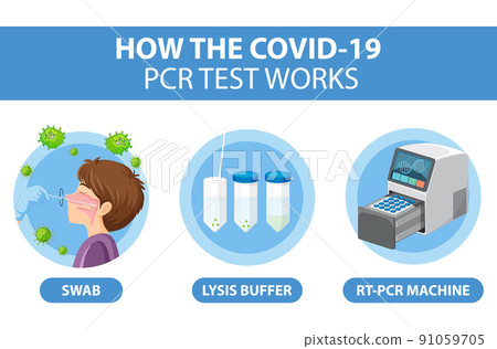 Covid 19 testing diagram with antigen test kit Covid 19 testing diagram with antigen test kit 91059705