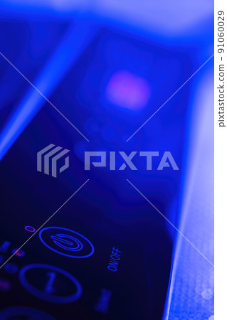 Switch button on off with symbol on dark background Switch button on off with symbol on dark background 91060029