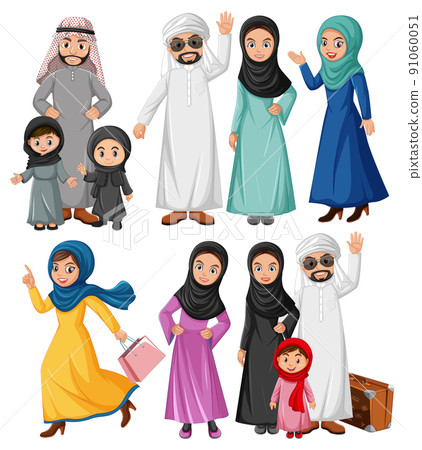 Arabic people in traditional costume Arabic people in traditional costume 91060051